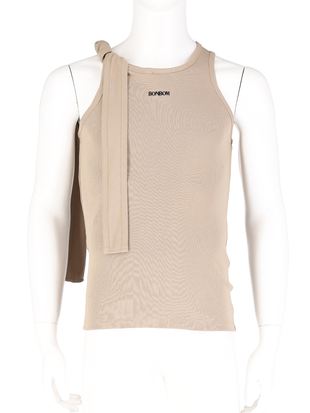 Rolling Strap Layered Sleevele Beige