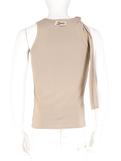 Rolling Strap Layered Sleevele Beige