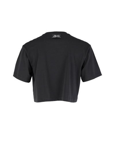 Cropped Graphic Tshirt Black