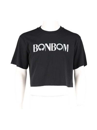 Cropped Graphic Tshirt Black