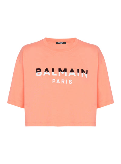 Cropped Shortsleeve T-shirt Salmon/black