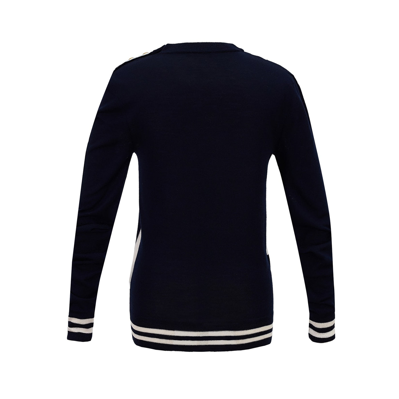 Classic Crew Neck Sweater Blanc/bleu M