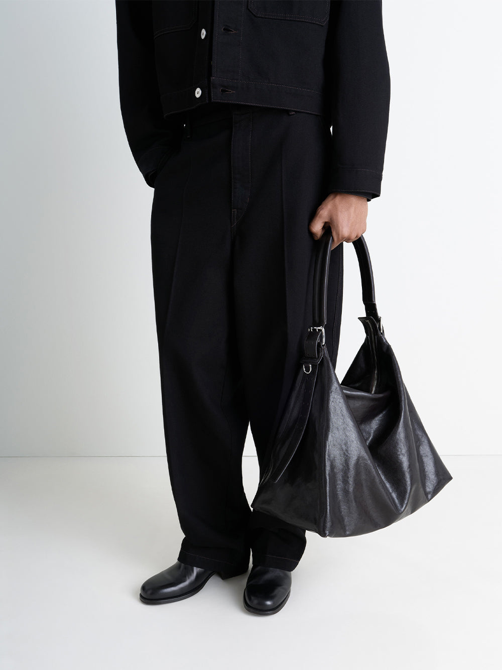 Belted Hobo Bag Dark Chocolate