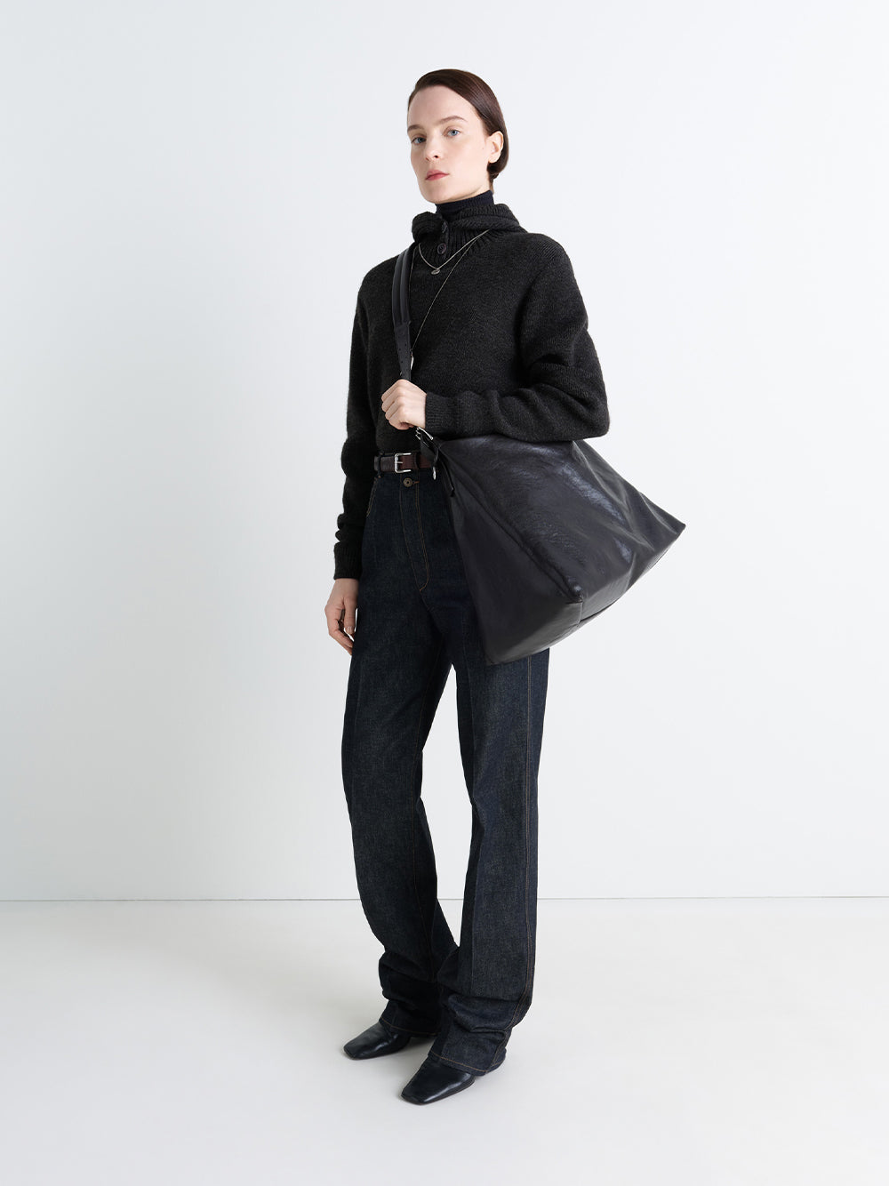 Belted Hobo Bag Dark Chocolate