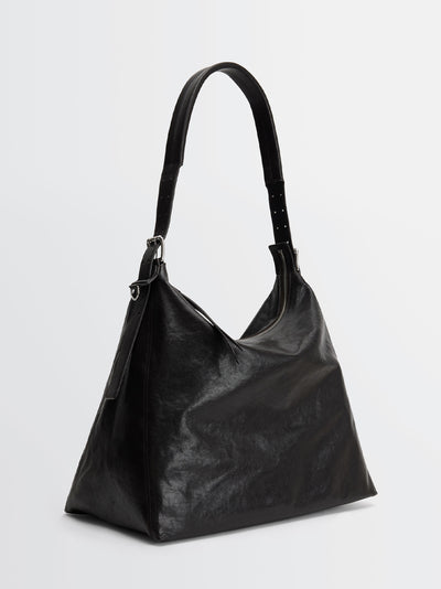 Belted Hobo Bag Dark Chocolate
