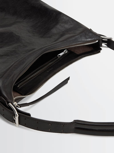 Belted Hobo Bag Dark Chocolate