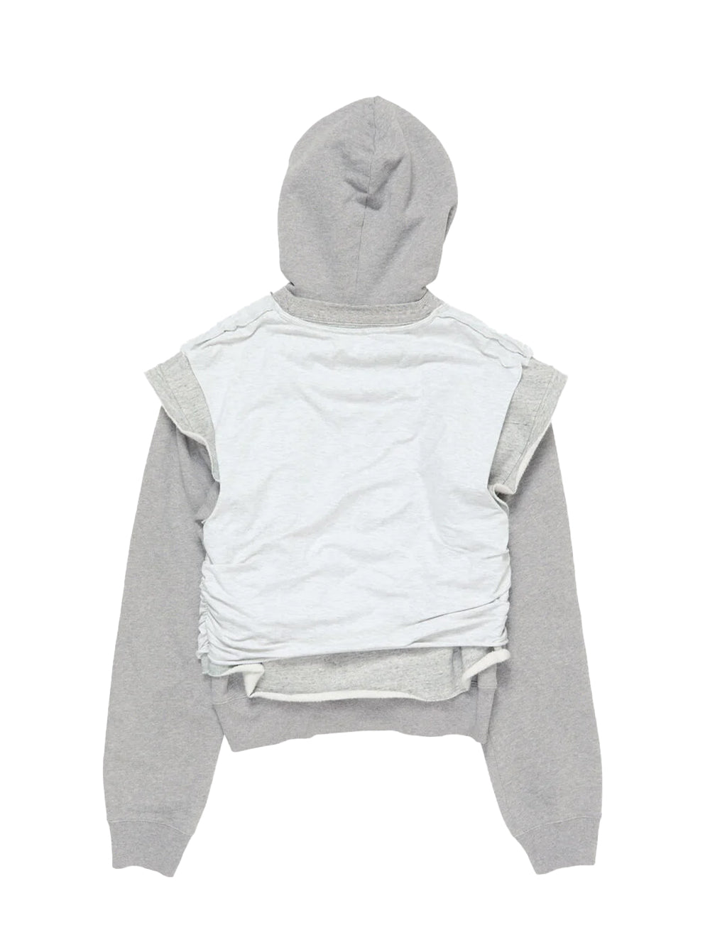Layered Hooded Sweater (Grey Melange)