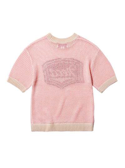 AECA Big Crochet Half Sleeve (Knit-Pink)