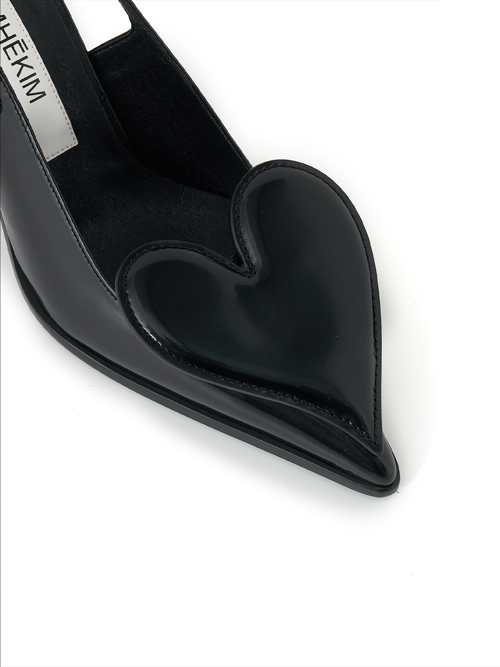 Heart Slingback Heels Black