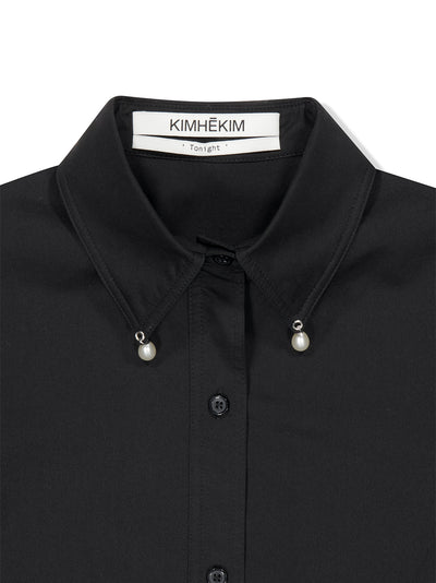 Pearl Tear Drop Classic Shirt Black