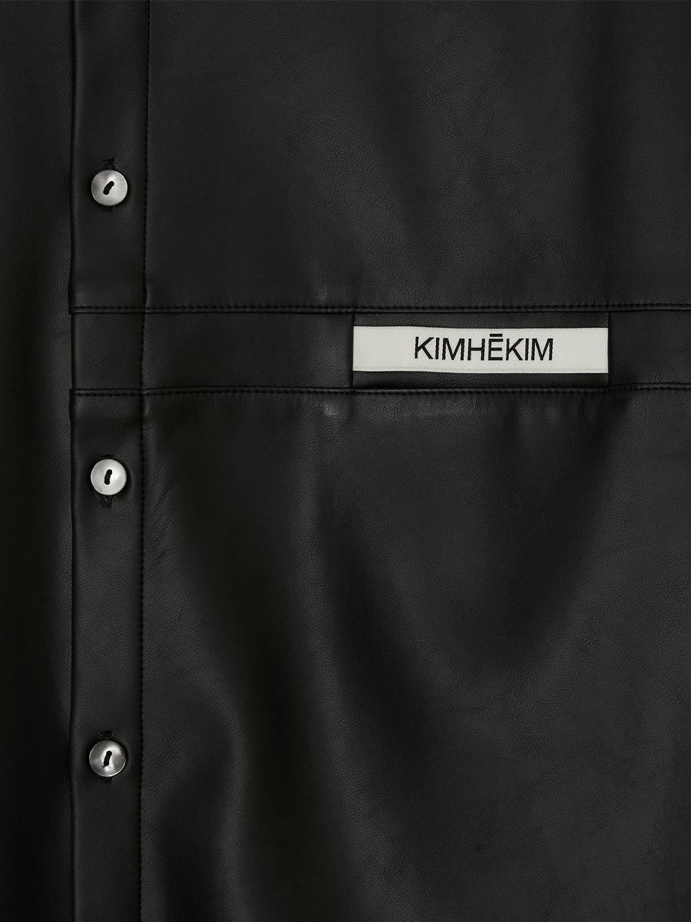 Vegan Leather Kimhekim Label Shirt Black