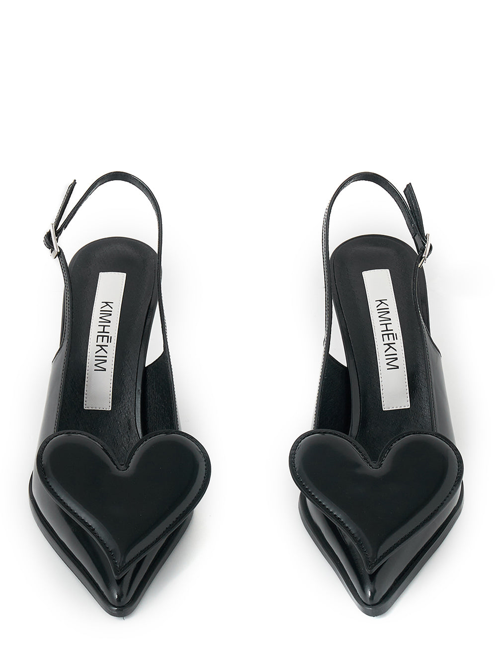 Heart Slingback Heels Black