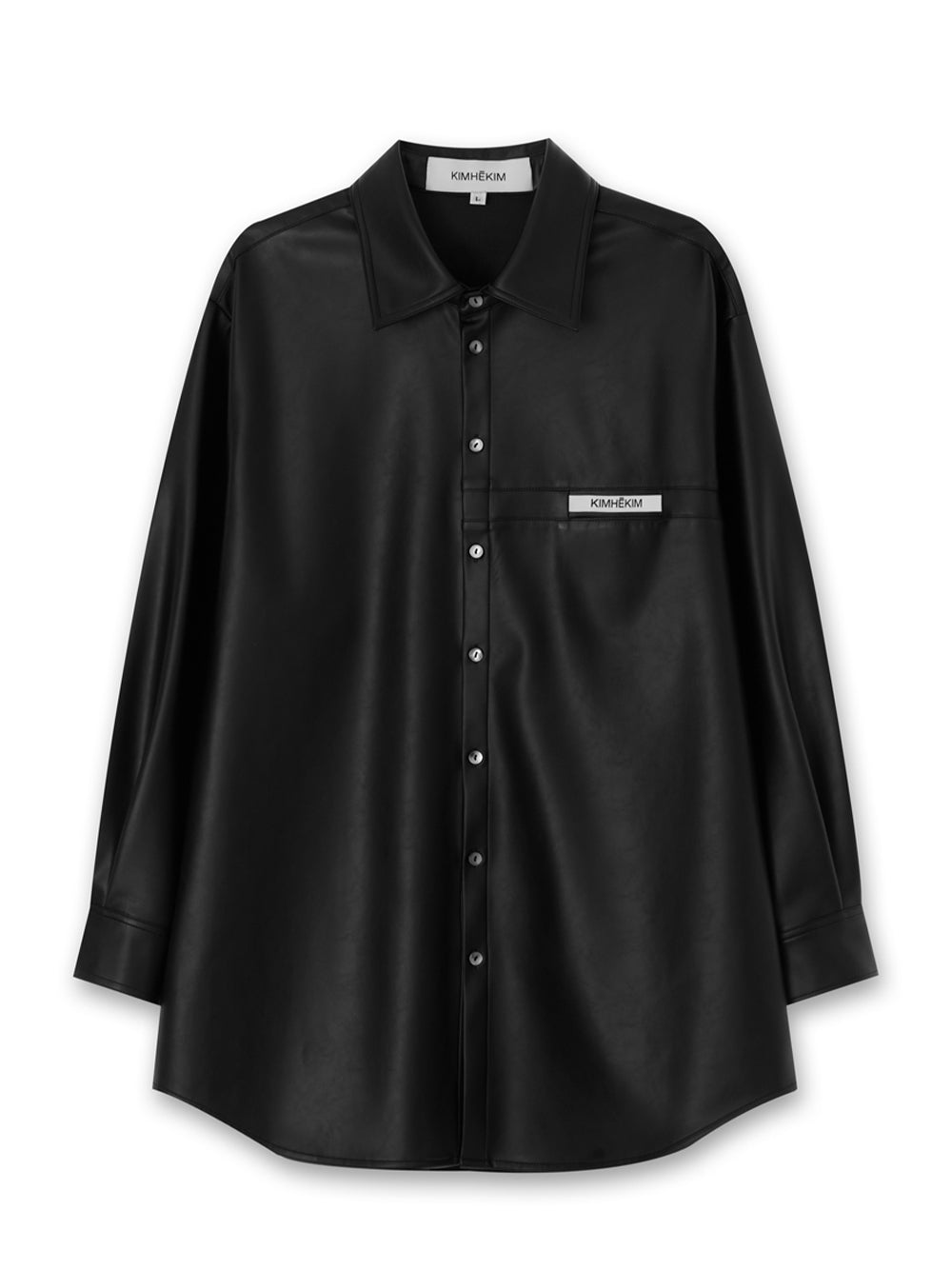 Vegan Leather Kimhekim Label Shirt Black