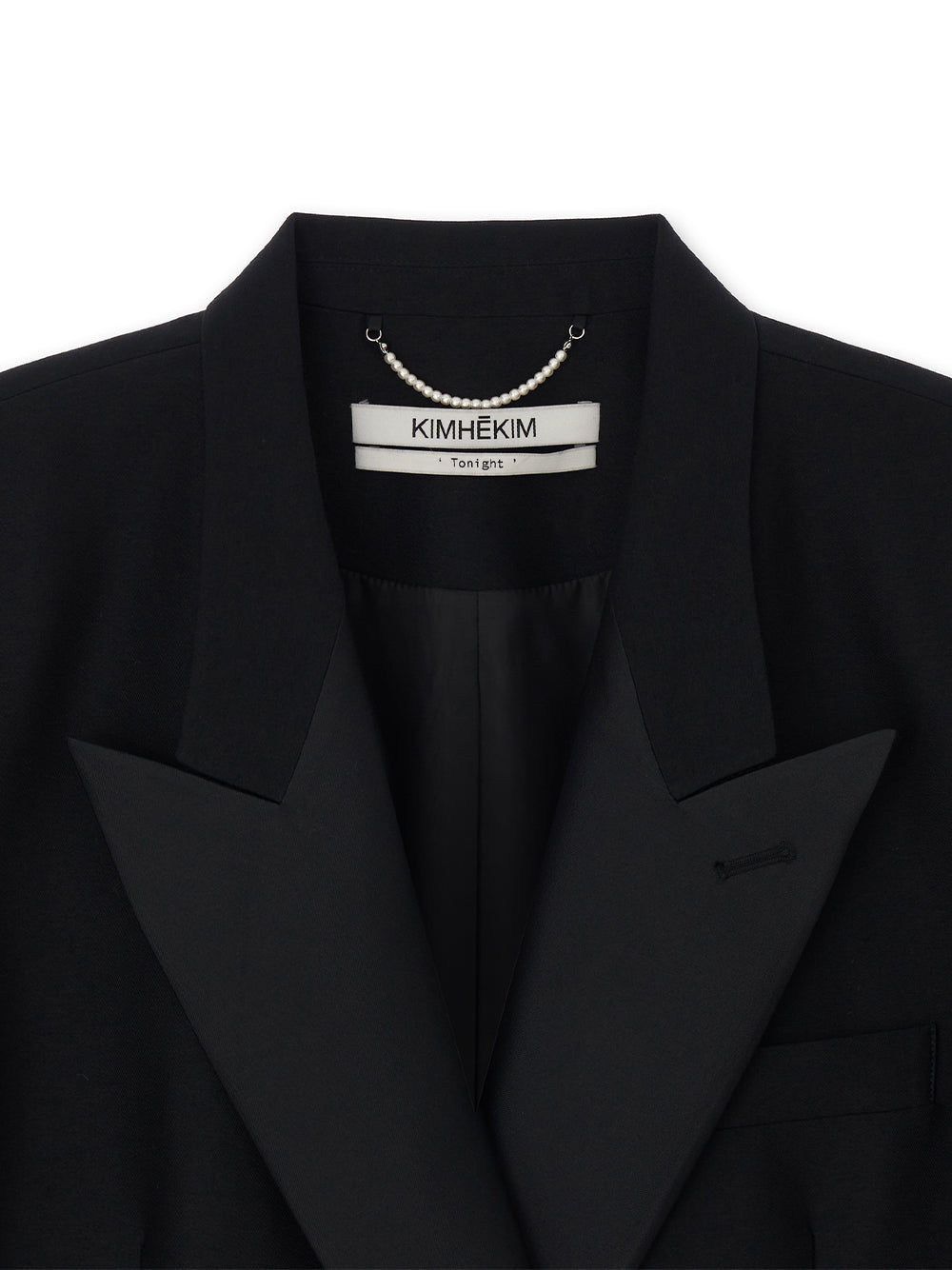 Cropped Tuxedo Jacket Black