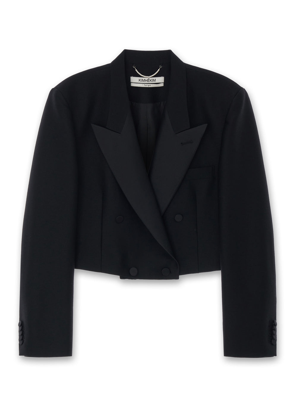 Cropped Tuxedo Jacket Black