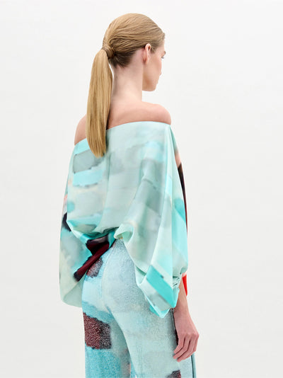 Bellagio Blouse Aqua Watercolor
