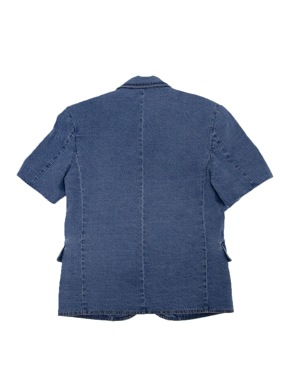 Tucked Half Sleeve Blazer (Blue)