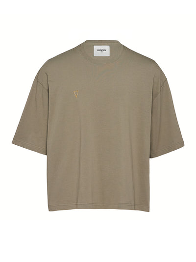 Boxy Tee In Cotton Jersey Army