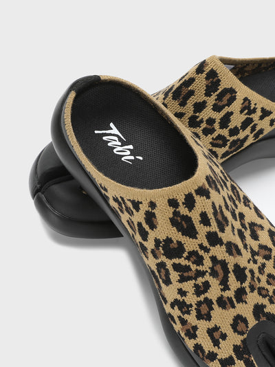 Tabi Mules Brown Leopard