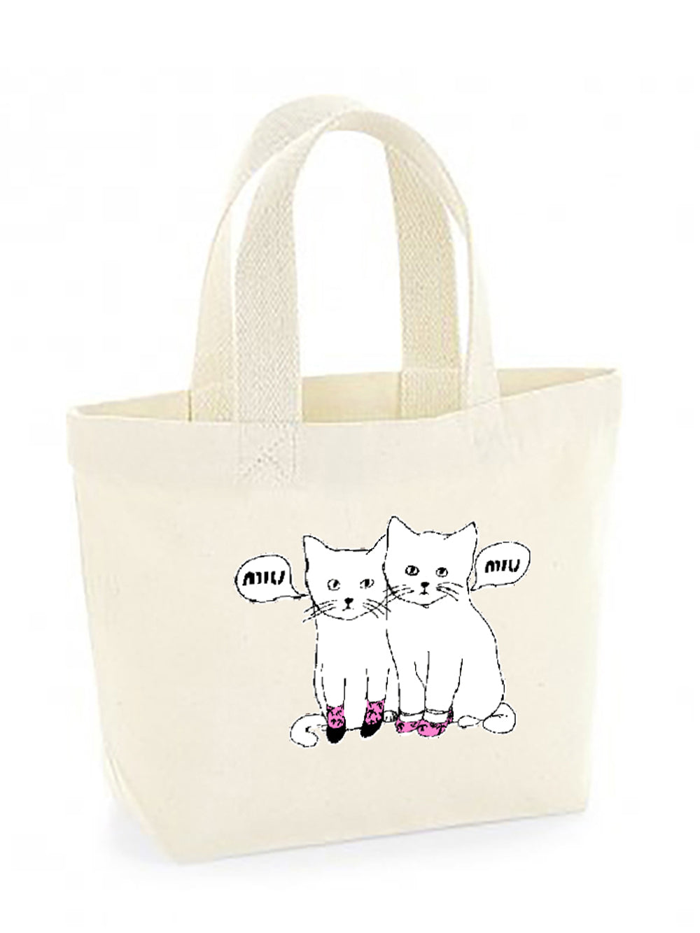 Miu Miu Cats Mini Tote Natural