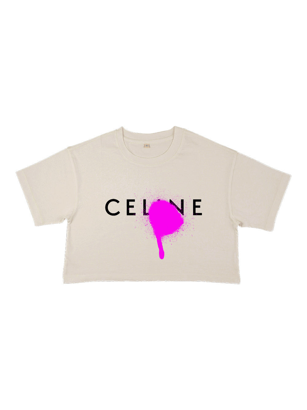 Celine Spray Cropped T-Shirt (Bone)