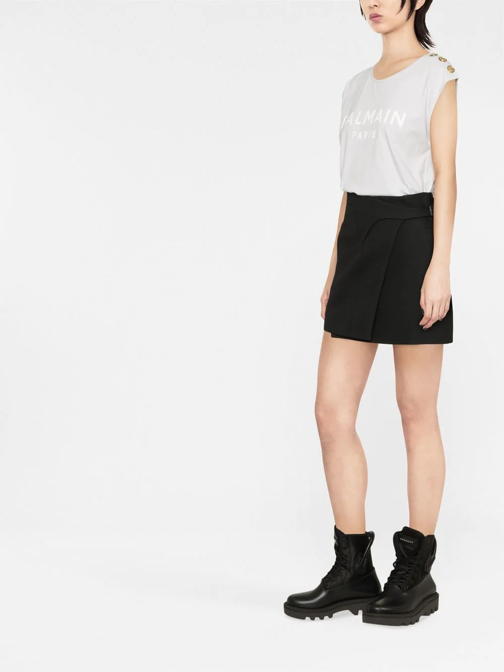 Balmain Cotton T-shirt With Logo Print (White)