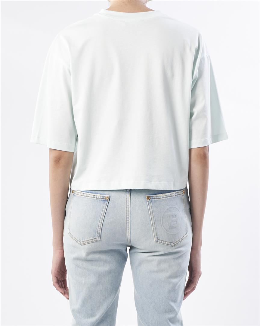 Balmain Cropped Short-Sleeve T-Shirt (Green)