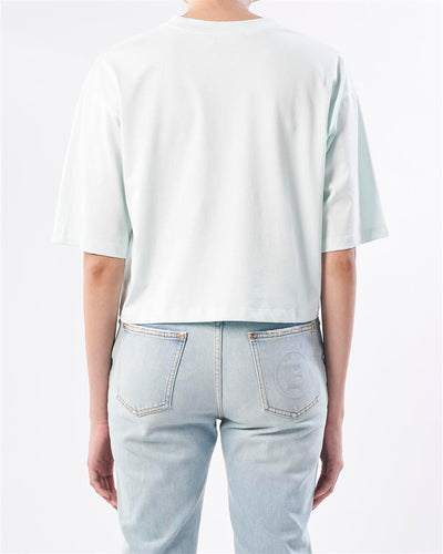 Balmain Cropped Short-Sleeve T-Shirt (Green)