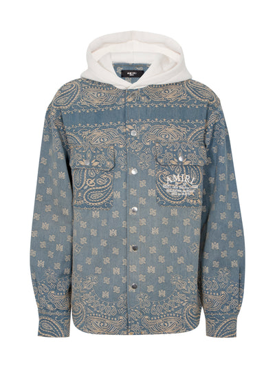 Bandana Jacquard Hooded Overshirt (Crafted Indigo)