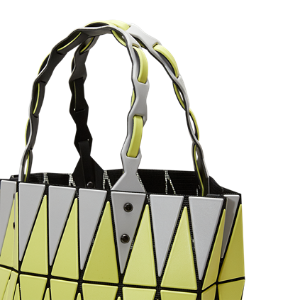 BASKET Handbag (Large) (Light Gray & Yellow)