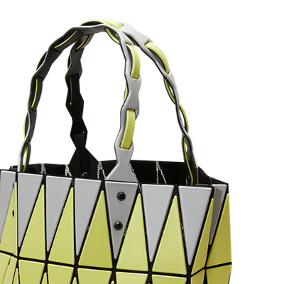 BASKET Handbag (Large) (Light Gray & Yellow)