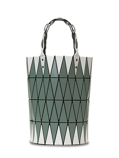 BASKET Handbag (Large) (White & Khaki Green)