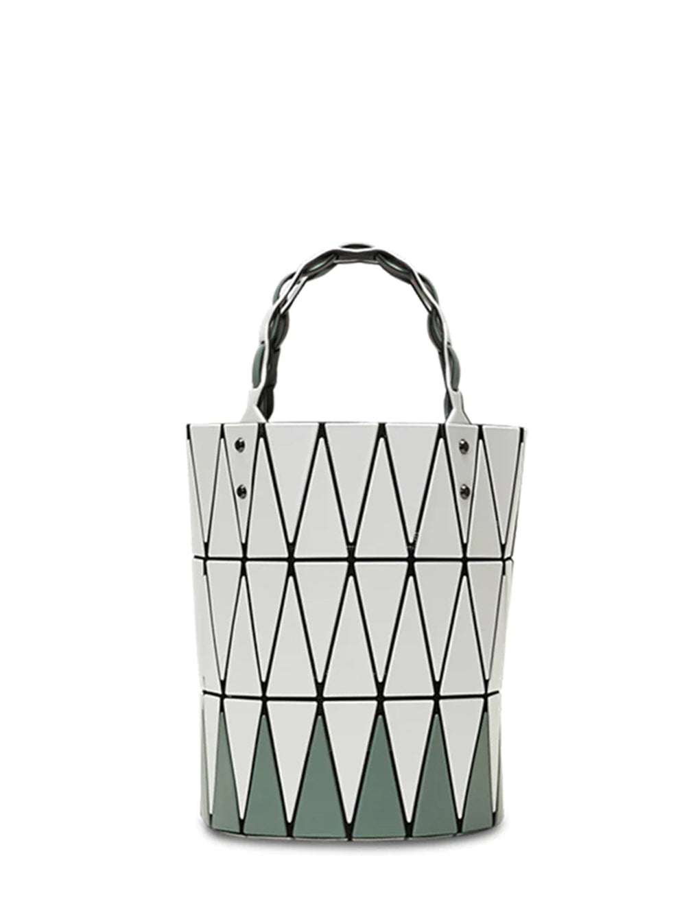 BASKET Handbag (Small) (White & Khaki Green)