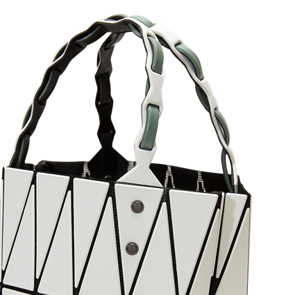 BASKET Handbag (Small) (White & Khaki Green)