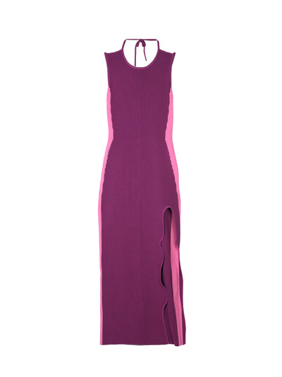Basil Long Dress With Open Back (Mulberry)