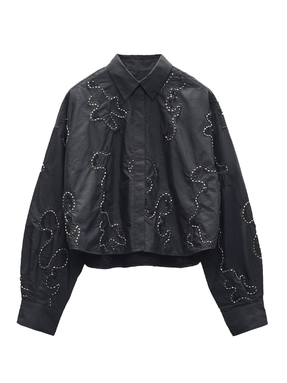 Beatrice Embroidered Shirt (Black Embroidery)