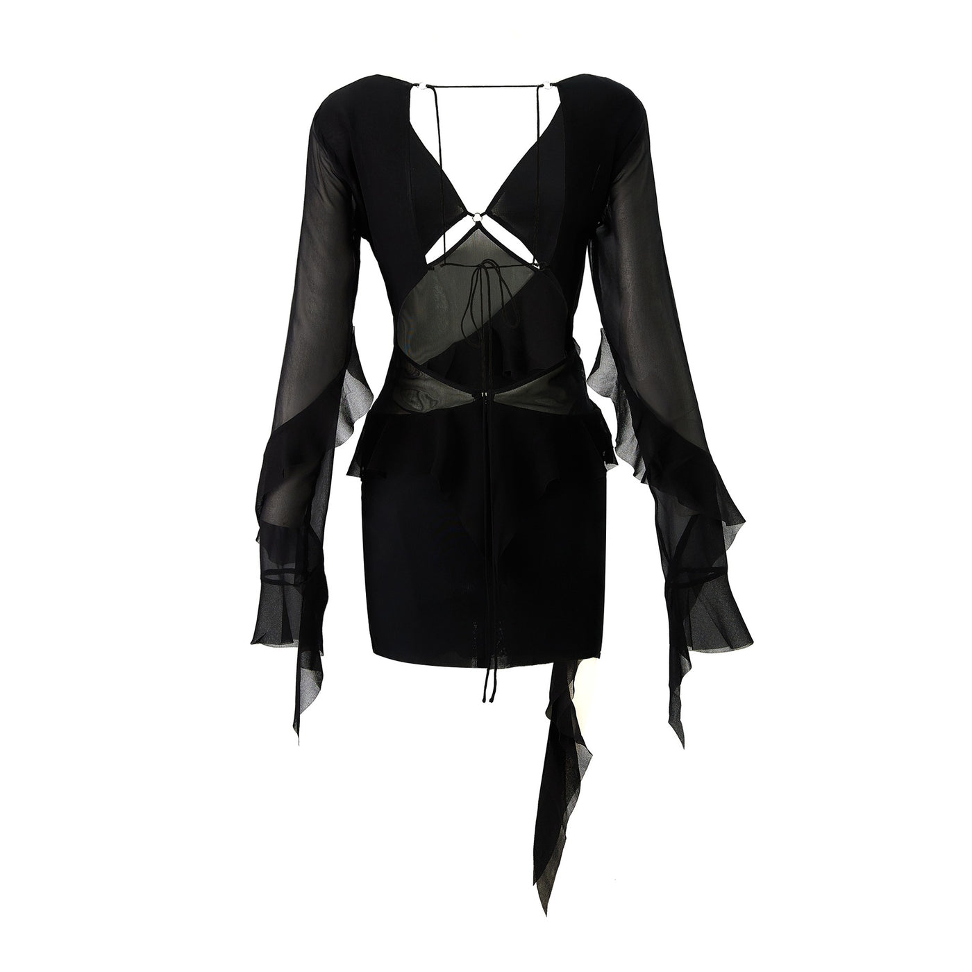 Bec + Bridge Aurelie Frill Longsleeve Mini Dress (Black)