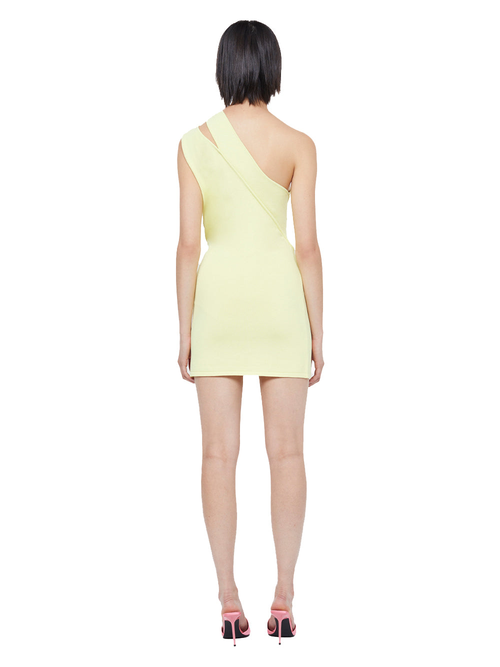 Mira Asym Knit Mini Dress (Citron)