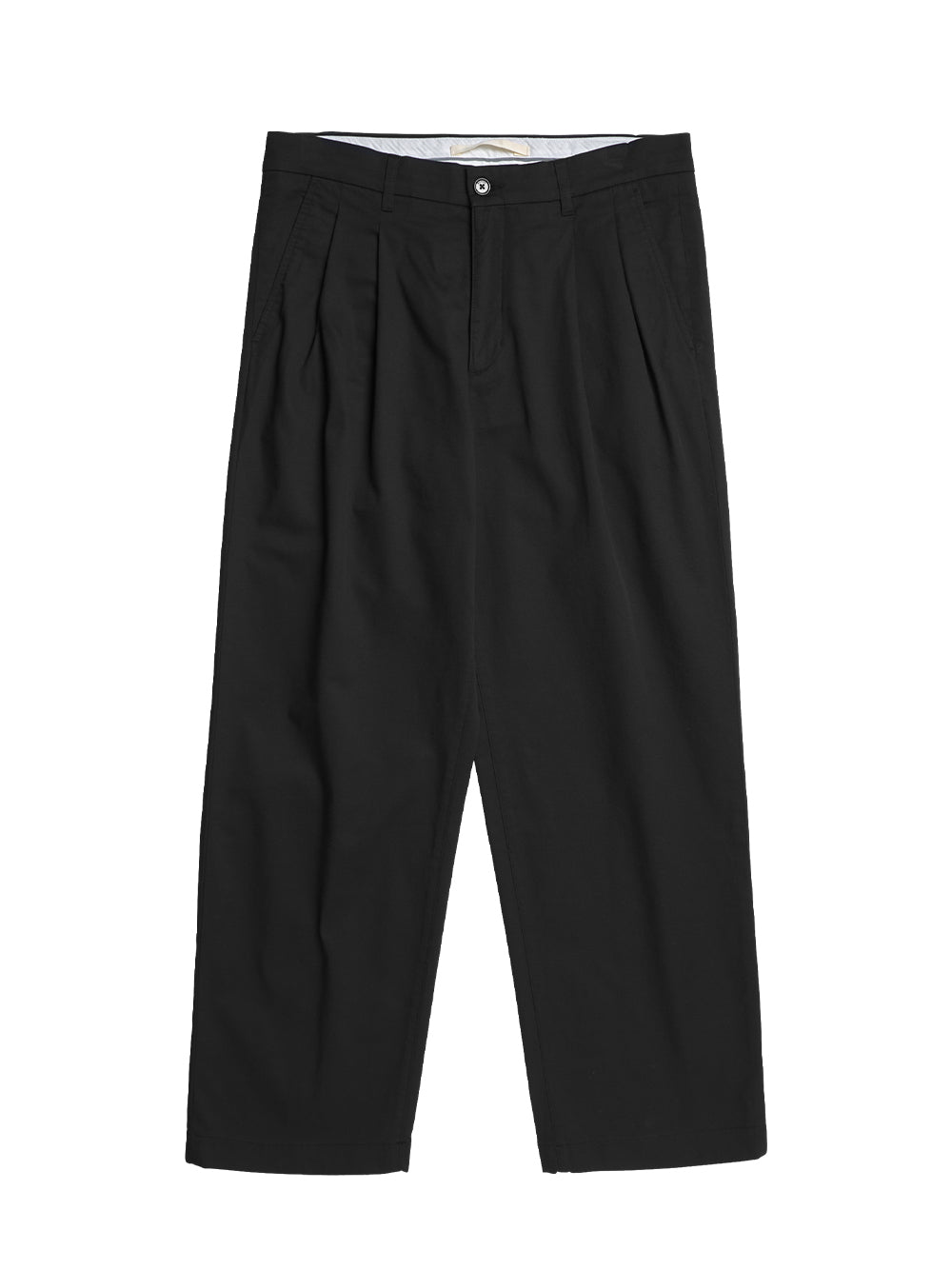Benn Relaxed Twill Pleated Trouser (Black)