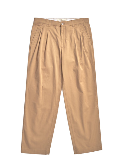 Benn Relaxed Twill Pleated Trouser (Utility Khaki)