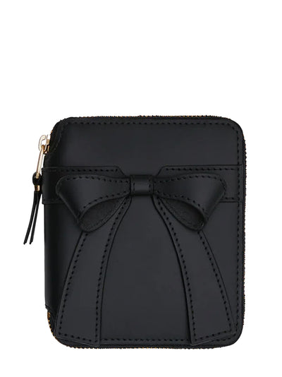 Big Bow Full Zip Around Wallet (Black)