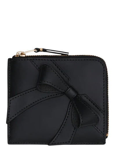 Big Bow Zip Around Wallet (Black)