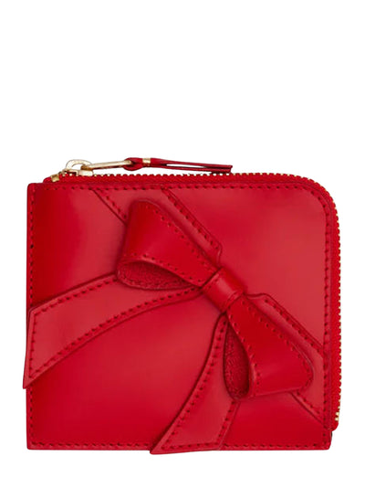 Big Bow Zip Around Wallet (Red)