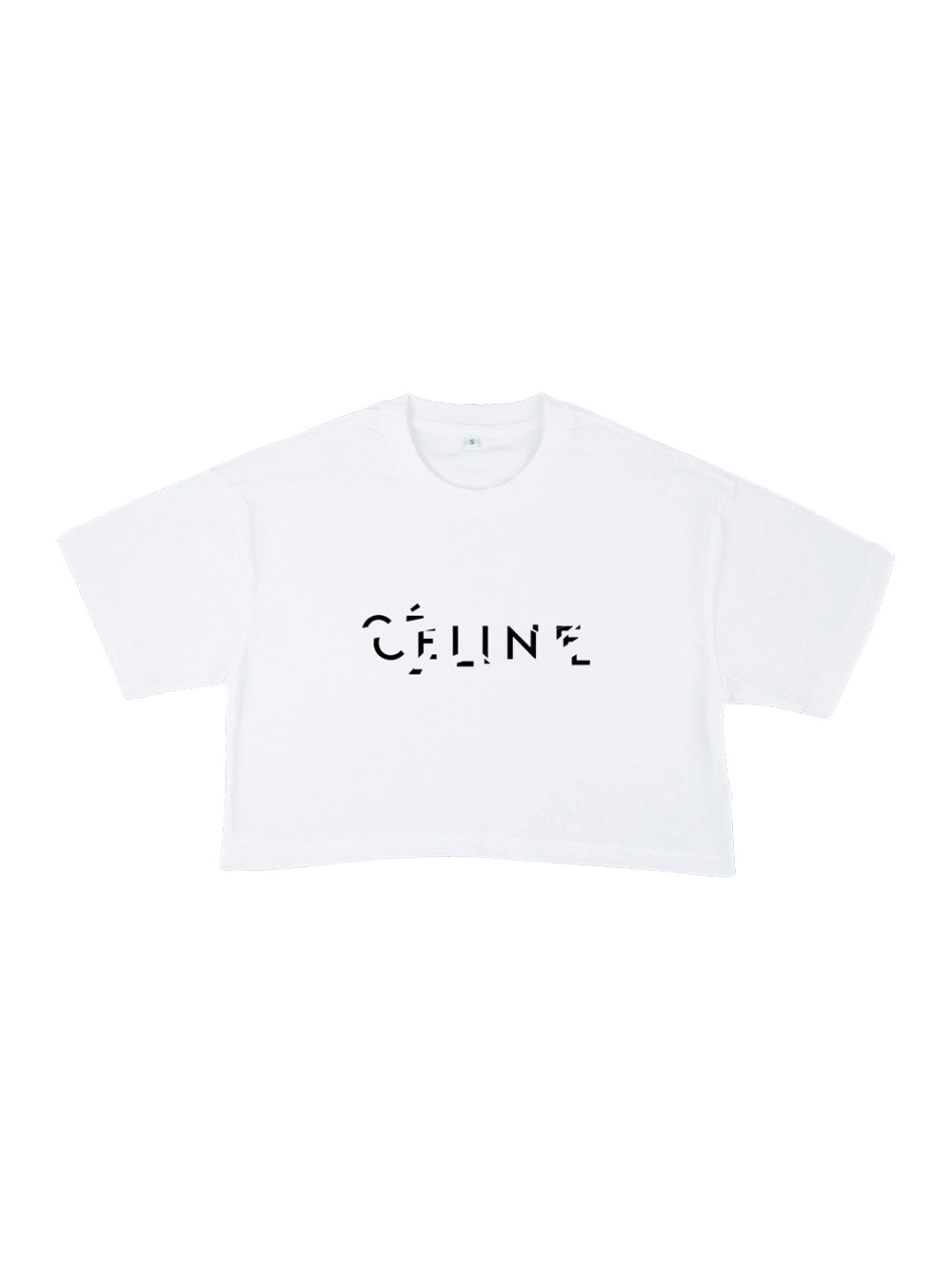 Celine Crease Cropped T-Shirt (White)
