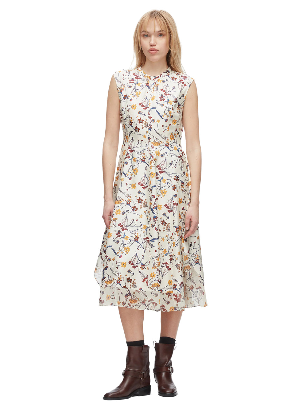 Bliss Floral Sleeveless Dress (Parchment Multi)