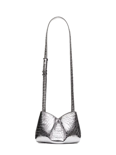 Bloom Small Metallic Leather Crossbody Bag (Silver)