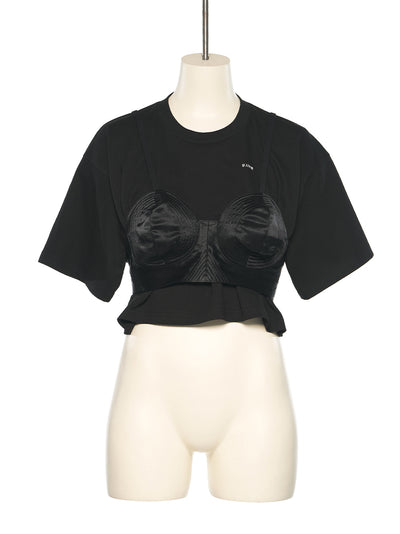 Bra Point Cropped Top (Black)