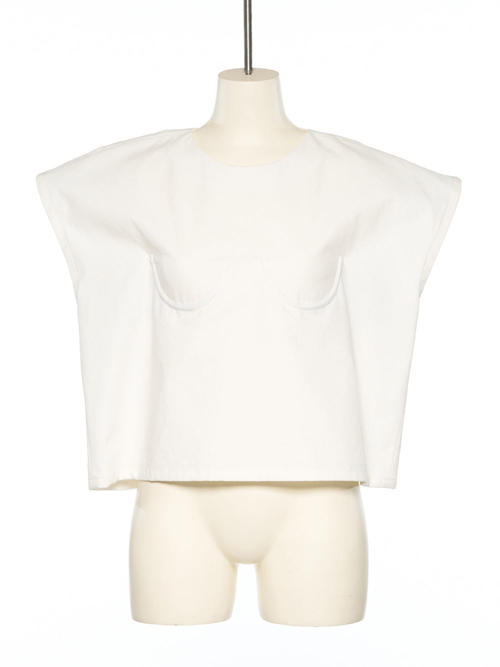 Bra Point Sleeveless Top (White)