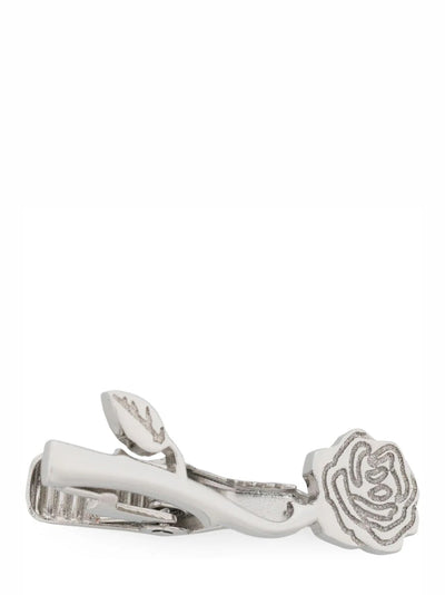 Brass Rose Icon Tie Bar (Silver)