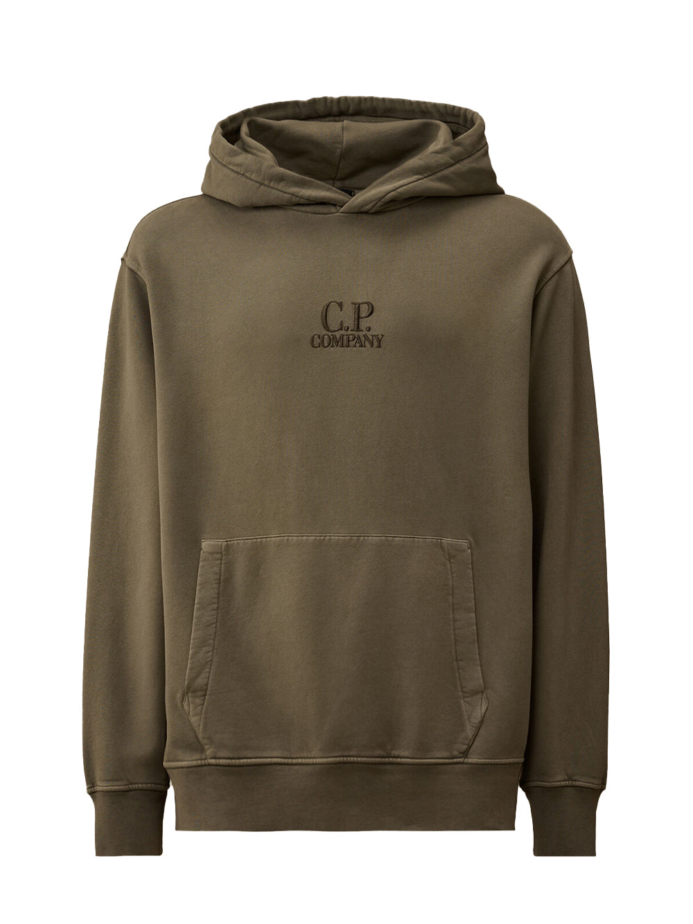 Brushed and Emerized Diagonal Fleece Hooded Logo Sweatshirt (Gunmetal)